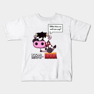 What Does An Evil Cow Say? Kids T-Shirt